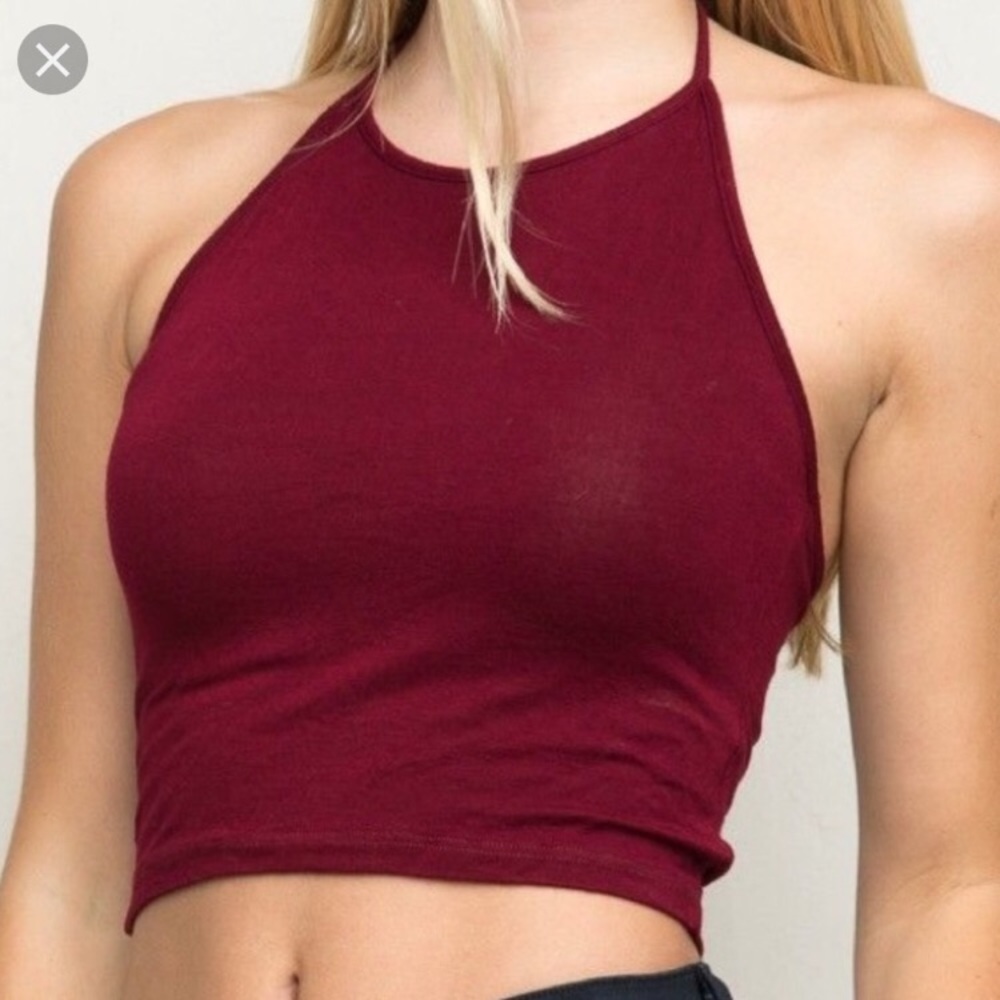 Brandy Melville Maroon Halter Top